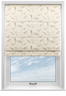Dragonflies, Natural - Twist&Fit Roman Blind